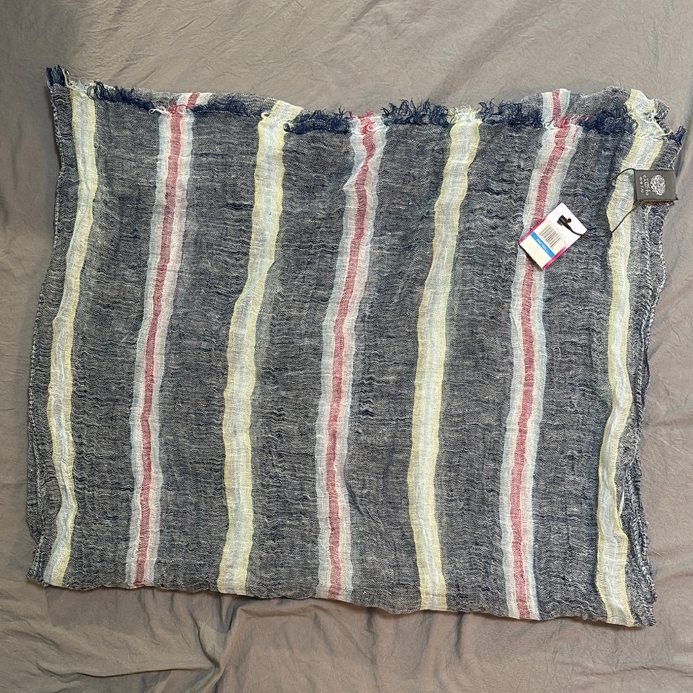 Striped Scarf with Fringe Edges